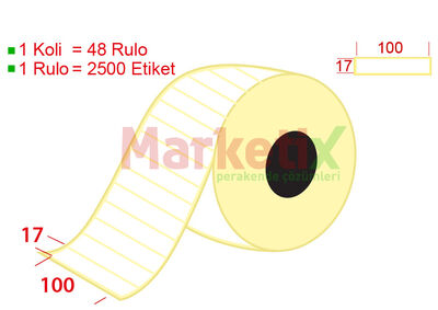 100x17 mm Barkod Etiketi Baskısız - 1