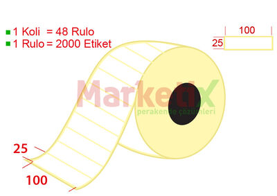 100x25 mm Barkod Etiketi Baskısız - 1