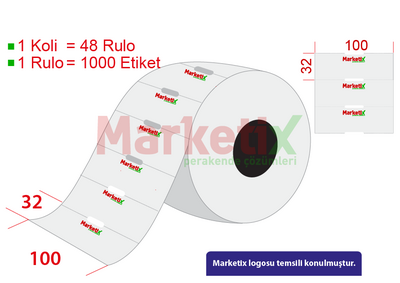 100x32 mm Karton Raf Etiketi Baskılı - 1