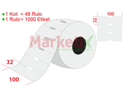 100x32 mm Karton Raf Etiketi Baskısız