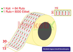 15x30 mm Barkod Etiketi Baskılı