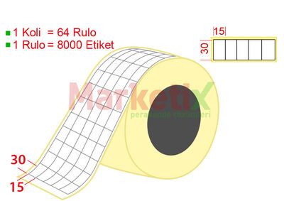 15x30 mm Barkod Etiketi Baskısız - 1