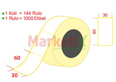 30x60 mm Barkod Etiketi Baskısız - 1