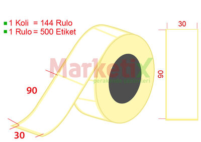 30x90 mm Barkod Etiketi Baskısız - 1