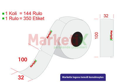 32x100 mm Karton Raf Etiketi Baskılı - 1