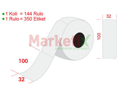 32x100 mm Karton Raf Etiketi Baskısız - 1