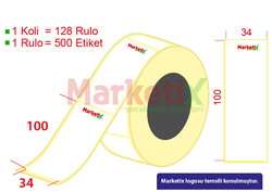 34x100 mm Barkod Etiketi Baskılı