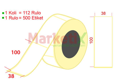 38x100 mm Barkod Etiketi Baskısız - 1