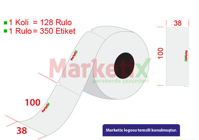 38x100 mm Karton Raf Etiketi Baskılı - 1