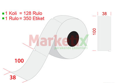 38x100 mm Karton Raf Etiketi Baskısız - 1