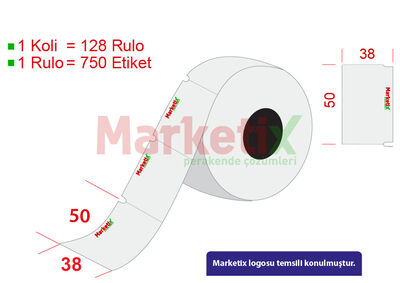 38x50 mm Karton Raf Etiketi Baskılı - 1