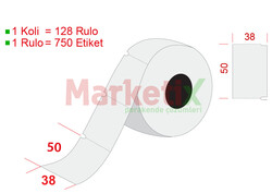 38x50 mm Karton Raf Etiketi Baskısız