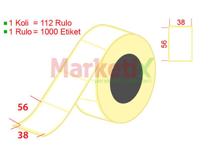 38x56 mm Barkod Etiketi Baskısız - 1