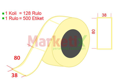 38x80 mm Barkod Etiketi Baskısız - 1