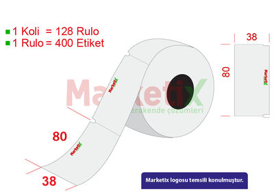 38x80 mm Karton Raf Etiketi Baskılı - 1