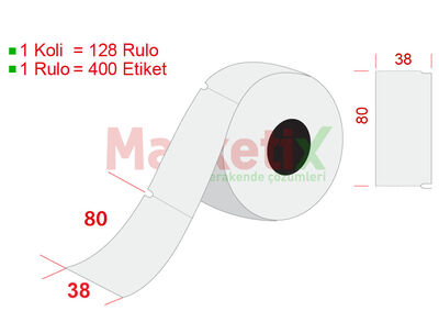 38x80 mm Karton Raf Etiketi Baskısız - 1