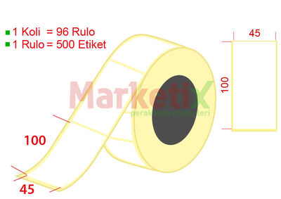 45x100 mm Barkod Etiketi Baskısız - 1