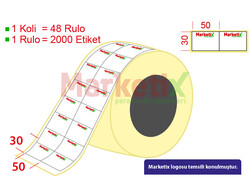 50x30 mm Barkod Etiketi Baskılı