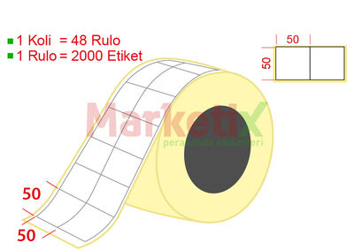50x50 mm Barkod Etiketi Baskısız - 1