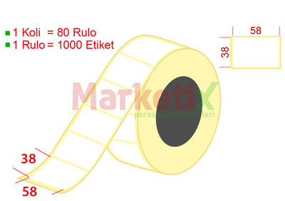 58x38 mm Barkod Etiketi Baskısız - 1