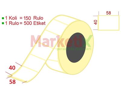 58x40 mm Terazi Etiketi Baskısız - 1