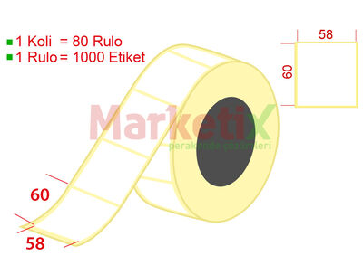 58x60 mm Barkod Etiketi Baskısız - 1