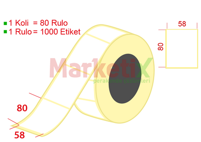 58x80 mm Barkod Etiketi Baskısız - 1