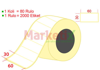60x30 mm Barkod Etiketi Baskısız - 1