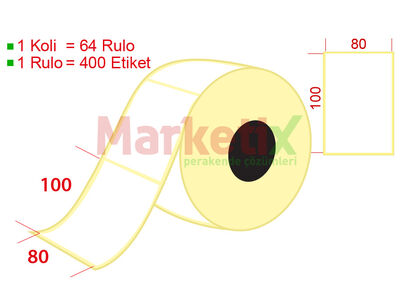 80x100 mm Barkod Etiketi Baskısız - 1