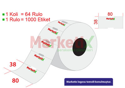 80x38 mm Karton Raf Etiketi Baskılı - 1