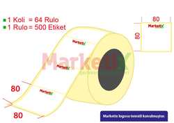 80x80 mm Barkod Etiketi Baskılı