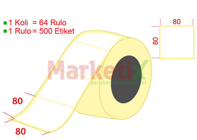 80x80 mm Barkod Etiketi Baskısız - 1